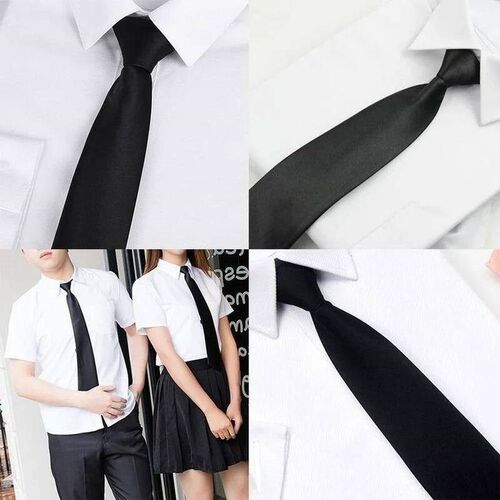 Black Simple Clip on Tie Security Tie Doorman Steward Matte