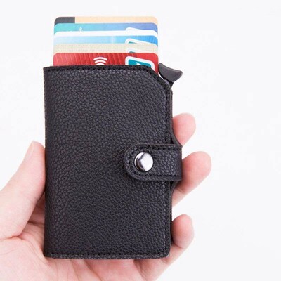 Top Quality Wallets Men Money Bag Automatic Pop-up Metal Alu