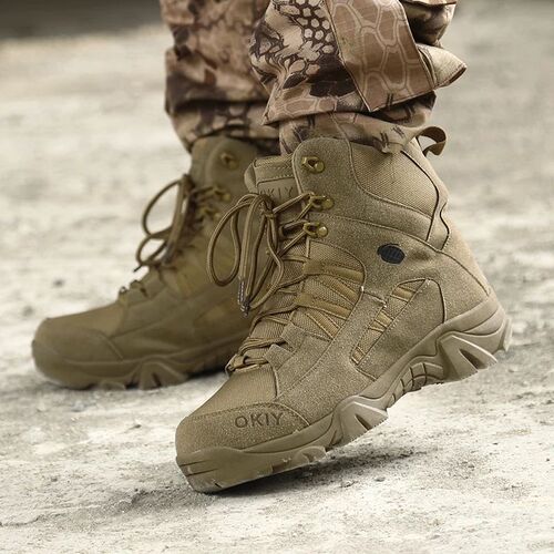 Men Military Boots Men Outdoor Cow Suede Ankle Boots Tactica
