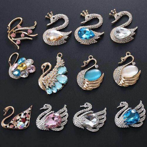 Creative crystal diamond inlaid Swan full diamond duck mobi
