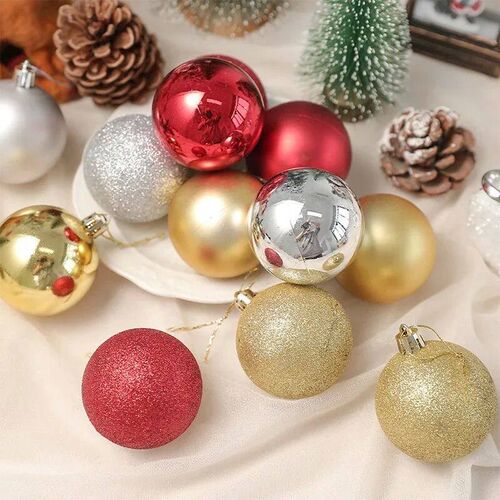 3/4/6cm 24Pcs Christmas Ball Decoration Ornaments for Christ