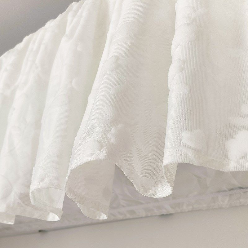 高级轻法式开机不取空调防尘罩挂机卧室挂式家用空调刺绣白色系