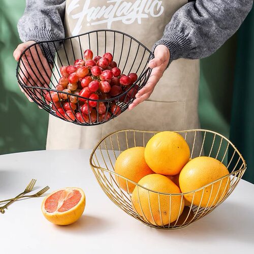 Metal Fruit Basket Morden Wire Snack Bread Vegetable Storage