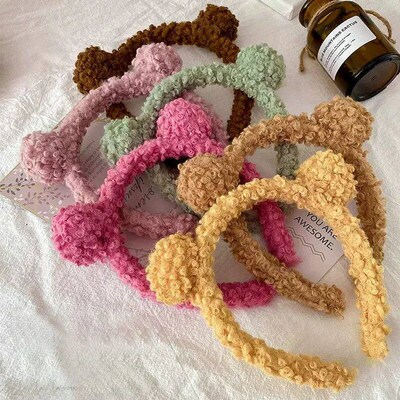 New Gils Cute Plush Bear Rabbit Ears Headband Autumn Winter
