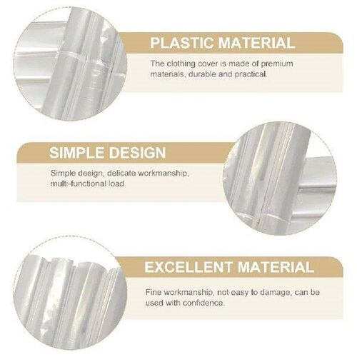 60 Pcs Garment Dry Cleaning Bag Plastic Coat Dust Clothes