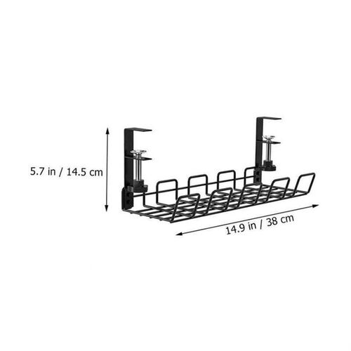Wire Basket Shelf Under Table Storage Rack Wire Desk Cable U