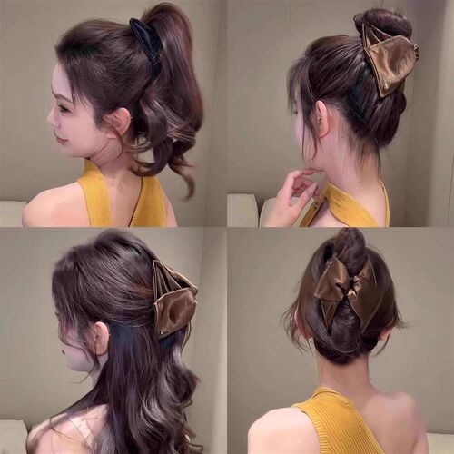 Luxurious Satin Triangle Hair Clip for Women, 2025 New Desig