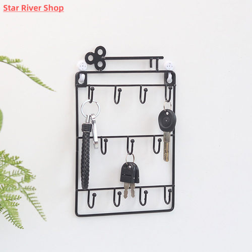 Modern Style Iron Wall Mounted 11 Hangers Hooks Key Holder C