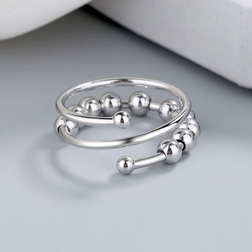 Punk Anxiety Rings For Women Men Spiral Fidget Beads Ring 20