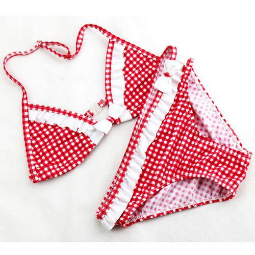 Cute Plaid Swimsuit 2021 New Summer Children Split Two-piece