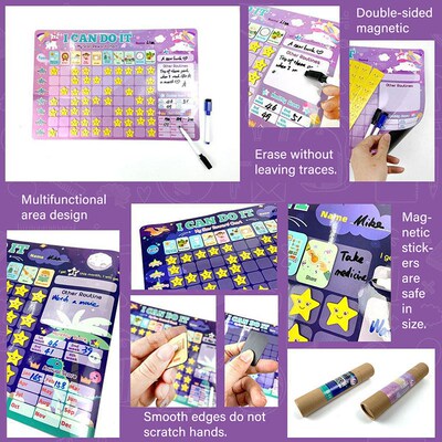 Preschool Toys Children English Magnetic Reward Chart Good H