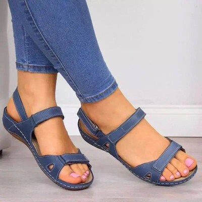 Womens Orthopedic Sandals Ankle Strap Wedge Beach Sandals