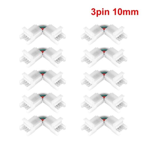 10 Packs 2/3/4 Pin 8/10mm LED Strip Connectors ?L Shape Sol