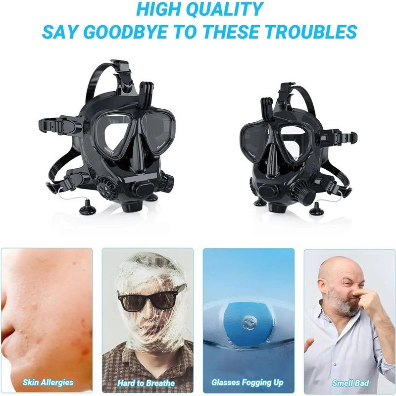 Full Face Dive Mask Support Diving & Snorkeling, Full Face S图片