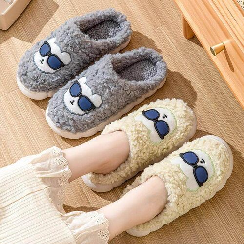 Home Cotton Slippers Indoor Anti-slip Warmth Full-coverage F