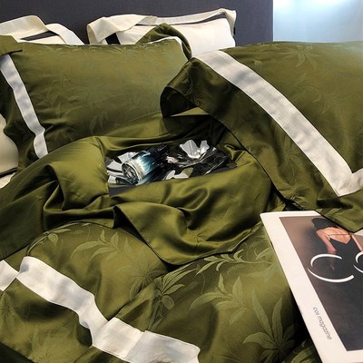 MRK CROSS春夏季0支兰精天丝棉四件染色提花丝滑被床上用品