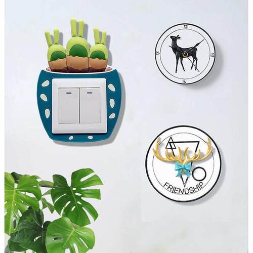 Cactus Switch Stickers Potted Plant Wall Protection Sticker