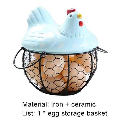 2021 Ceramic Iron Egg Storage Basket Snack Fruit Basket