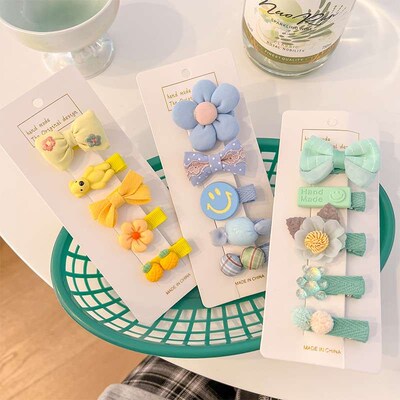 Girls Ba All-in-one Cloth Hair Clip Ba Does Not Hit Cute Su