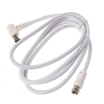 2018 9.5mm White 90 Degrees Male To F Type Male Coaxial TV S