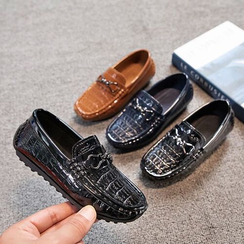 2023 Boys Versatile Glossy Leather Shoes for Party Wedding S