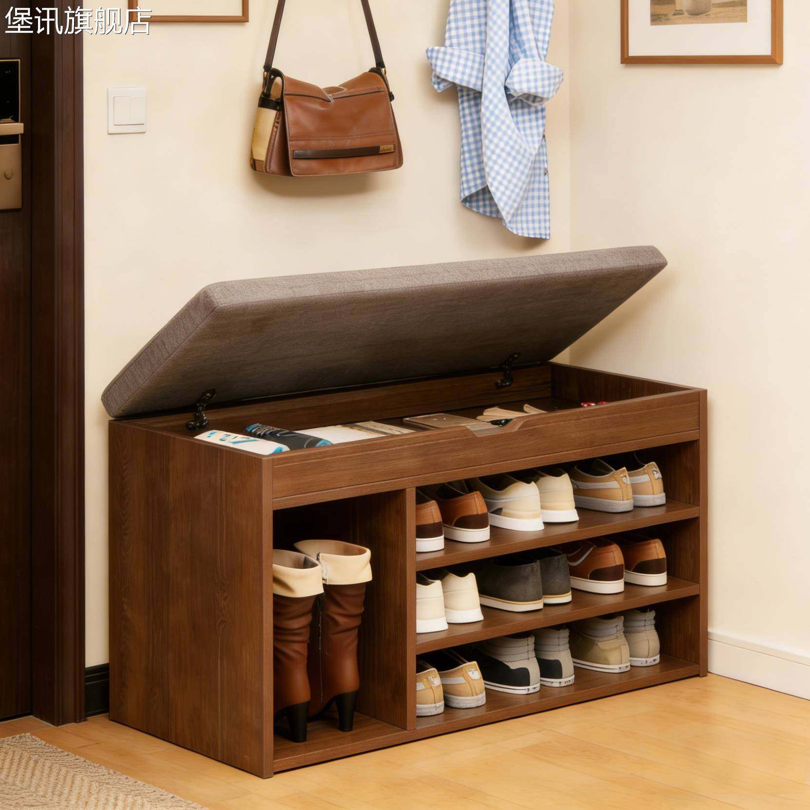 堡讯换鞋凳小户型门口家用可收纳穿鞋凳子玄关进门一体靠盖布拉车,生活电器,其他生活家电配件,淘宝优惠券,粉丝福利购,淘宝优惠卷
