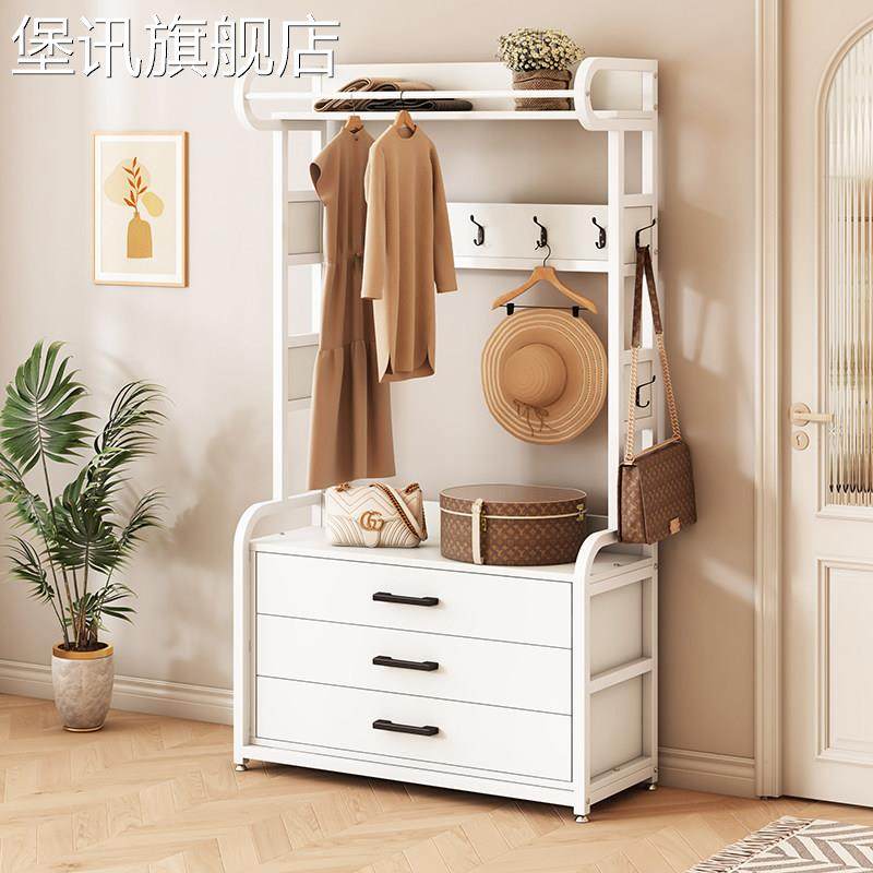 堡讯衣帽架落地带抽屉收纳柜一体家用入户挂衣架玄关进门盖布拉车,生活电器,其他生活家电配件,淘宝优惠券,粉丝福利购,淘宝优惠卷