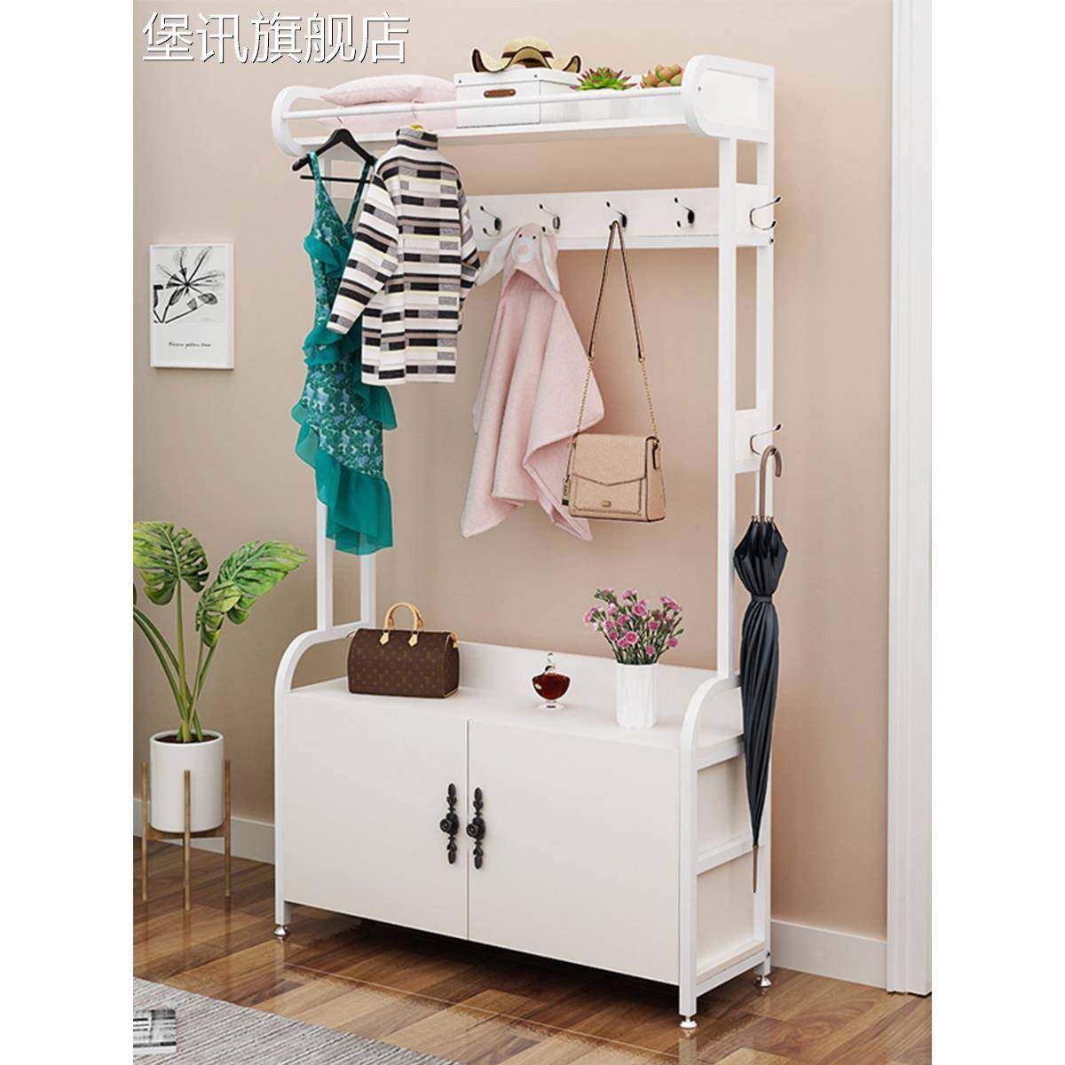 堡讯衣帽架鞋柜组合实木落地卧室简约现代家用客厅进门挂盖布拉车,生活电器,其他生活家电配件,淘宝优惠券,粉丝福利购,淘宝优惠卷