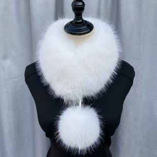 冬季 狐狸毛围巾女加厚保暖气质百搭仿皮草磁吸毛绒围脖毛领子 新款