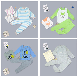 圆梦宝舒绒棉中大童内衣套装秋冬男女童打底衣服弹力棉束口衣服