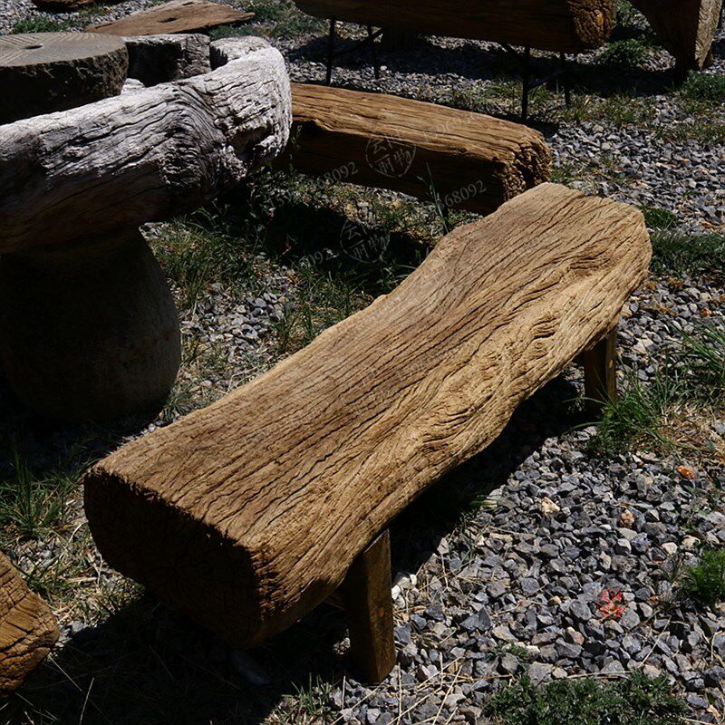 长方形实木根雕木凳 原木树桩凳子 院落花园花架底座走廊装饰木椅