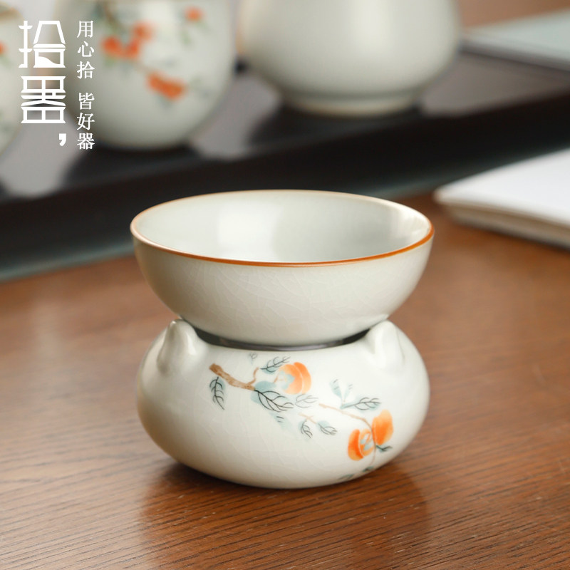 陶瓷汝窑茶漏茶滤一体公道杯功夫茶具配件过滤网茶叶隔茶器泡茶架