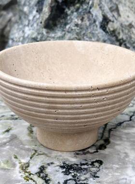 黄洞石travertine水果托盘圣诞装饰碗碟摆件candle烛台holder底座