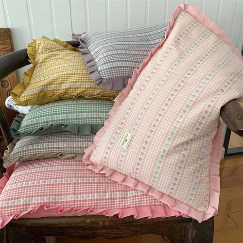 刘大姐家 荞麦花边枕头 单人宿舍大人儿童枕 护颈椎助睡眠枕