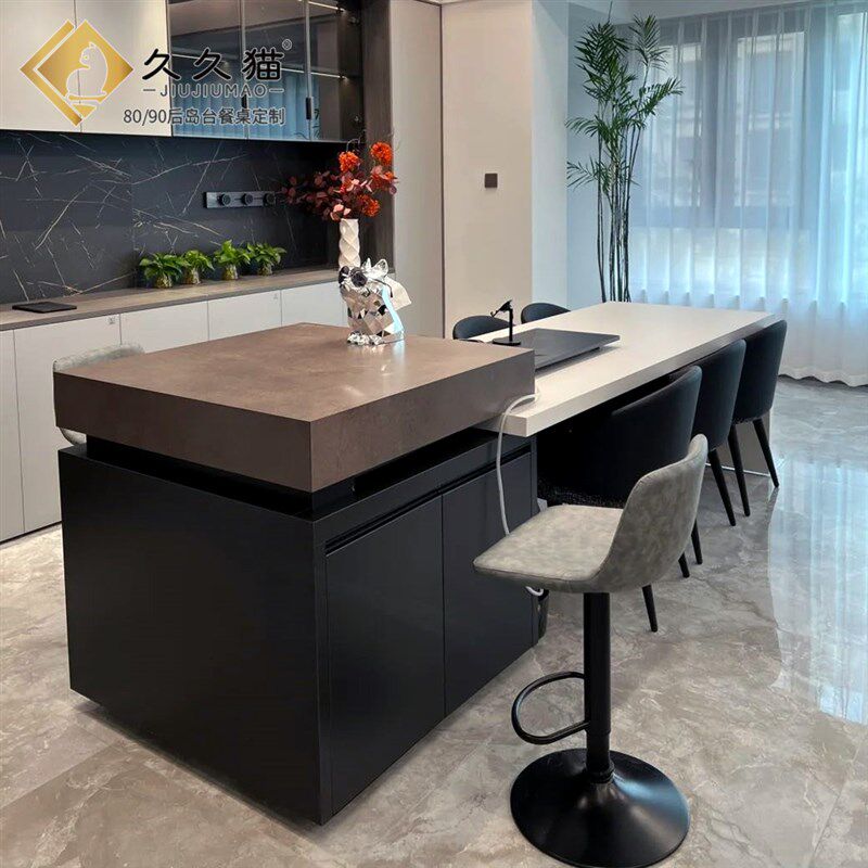 意式岩板岛台餐桌一体可伸缩2024新款高级定制进口加中导台成品,住宅家具,岛台餐桌,淘宝优惠券,粉丝福利购,淘宝优惠卷