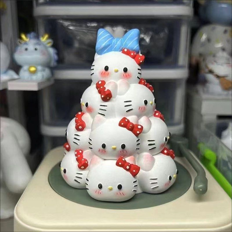 金字塔KT猫卡通手绘手绘新款涂鸦模具彩绘石膏娃娃乳胶3d立体磨具