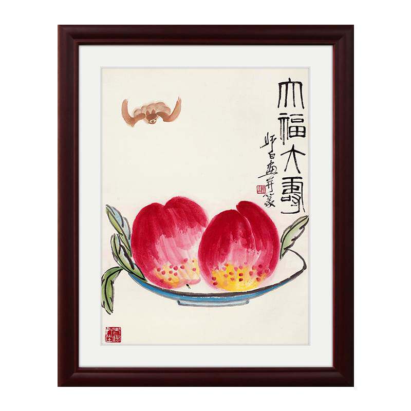 中式电表箱装饰画免打孔遮挡配电箱竖款挂画客厅总开关弱电闸盒画