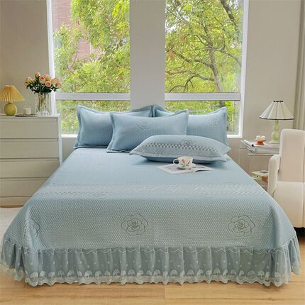 夏季新款凉感丝提花凉席冰丝a类母婴级可水洗凉席三件套家用软席