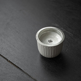 草木祠 陶瓷建水小茶洗带锡盖过滤茶渣桌面茶水桶水盂水洗废水缸