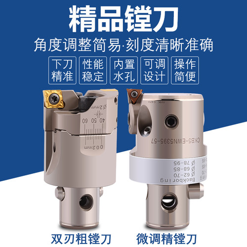数控高精度加工中心镗刀可调式粗镗刀精镗刀微调双刃粗镗刀刀片座