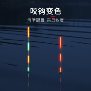 明孚纳米夜光漂咬钩变色电子漂鲫鱼漂高灵敏行程漂鲢鳙漂夜钓鱼漂