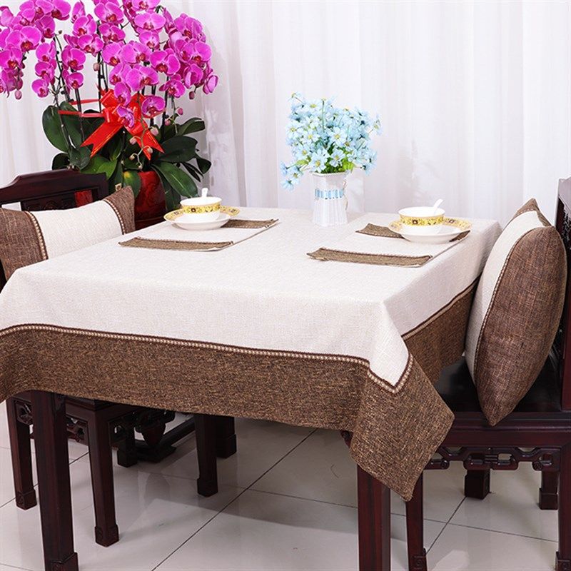 艺必旭桌布布艺棉麻纯色复古中式高档餐桌台布茶几布椅套套装,居家布艺,桌布,淘宝优惠券,粉丝福利购,淘宝优惠卷