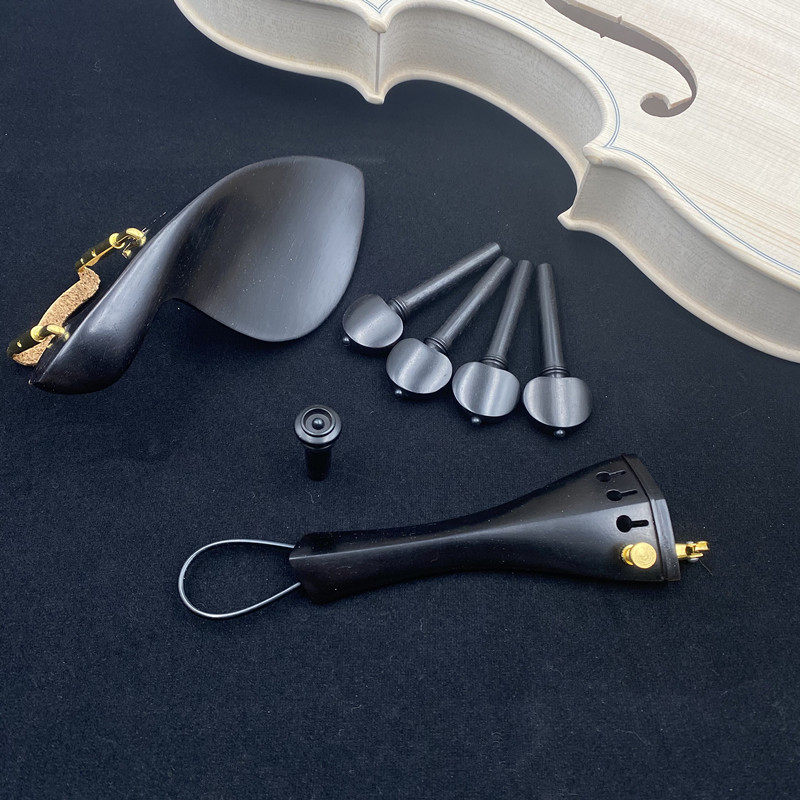 4/4小提琴高档乌木/红木/枣木全套配件(弦轴/拉弦板/腮托/尾柱)