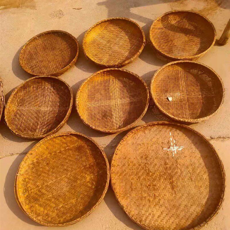 怀旧老物件老竹筛子旧箩筐老手工竹编簸箩民间老旧农具民俗杂项,特色手工艺,竹编/竹雕,淘宝优惠券,粉丝福利购,淘宝优惠卷