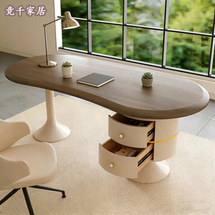 中古风异形书桌实带抽屉储物办公桌轻奢多功能家用学习桌电脑桌