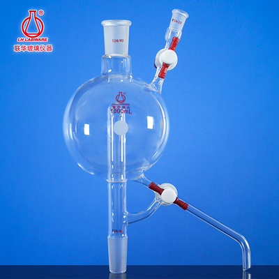 溶剂蒸馏头双四氟节门活塞联华玻璃仪器250/500/1000ml LH-97
