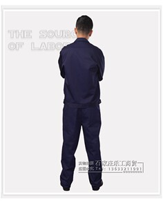 恒漉深蓝色耐酸碱工作服 男女春秋分体套装 化工运输防腐蚀工装