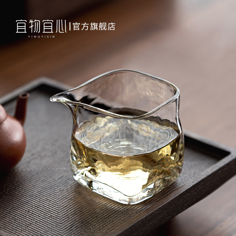 宜物宜心高档耐热玻璃公道杯中式锤纹公杯加厚分茶器茶道茶海匀杯,餐饮具,公道杯,淘宝优惠券,粉丝福利购,淘宝优惠卷