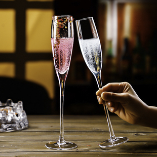 水晶玻璃香槟杯子高脚杯郁金香甜酒杯气泡起泡酒酒杯婚礼酒吧创意
