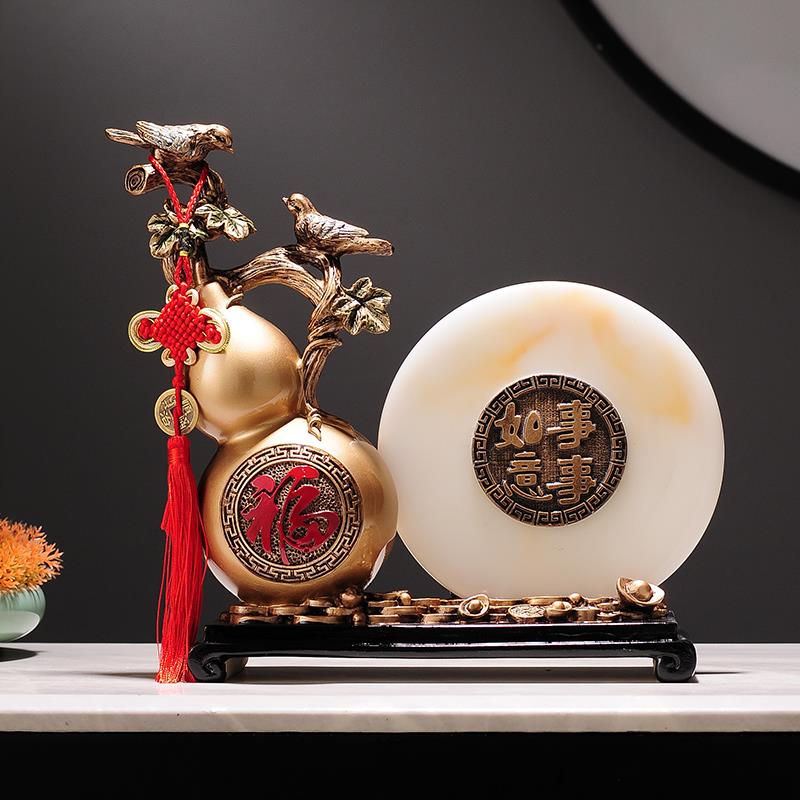 树脂白玉摆件朋友入宅祝福送礼装饰品客厅电视柜酒柜装饰摆设家用